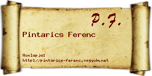 Pintarics Ferenc névjegykártya